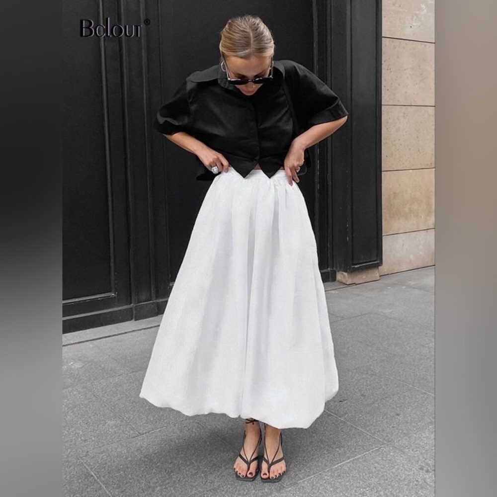 Women's White bubble Skirt